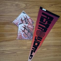 Astro world accessories- 2 flags and a Banner