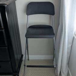 Qty(2) IKEA Bar Stool With Bracket, Foldable, Black 