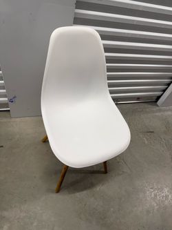White Shell Chair with Wood Legs