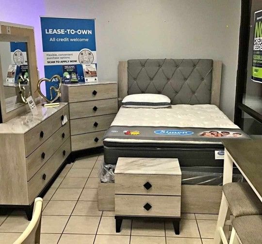 Brand New 5pc. Queen Bedroom Set (Mattress NOT Included)