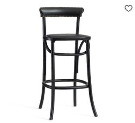 2 Pottery Barn counter bar stools Leather black