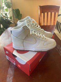 W Nike Dunk High White / Sail-Guy Med Brown