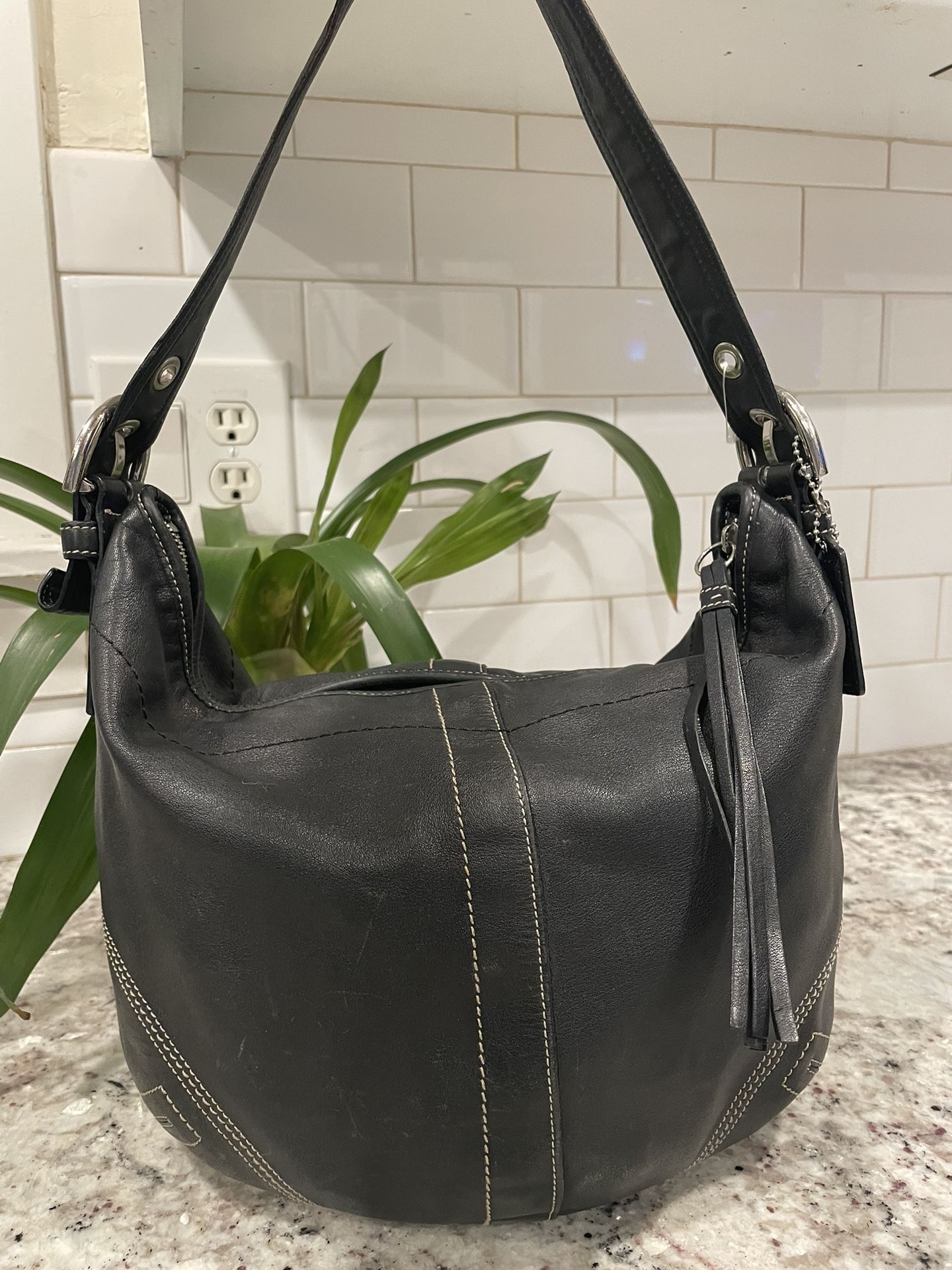 Coach Leather Black Vintage Hobo Bag