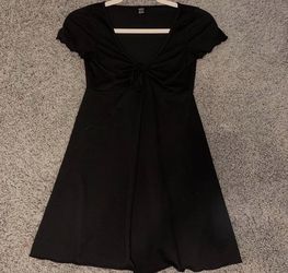 Black Twist-Front Mini Dress
