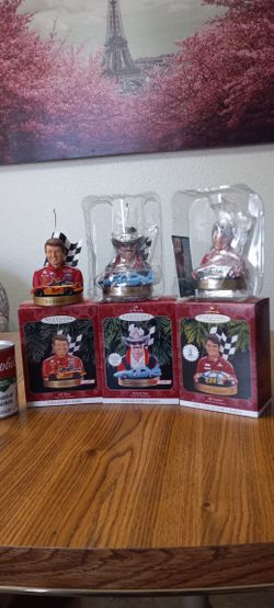 Vintage NASCAR 1997 To 1999 Hallmark Bill Elliot Richard Petty Jeff Gordon New Inbox Statue Ornaments