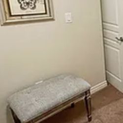 High End Mirrored Bench 