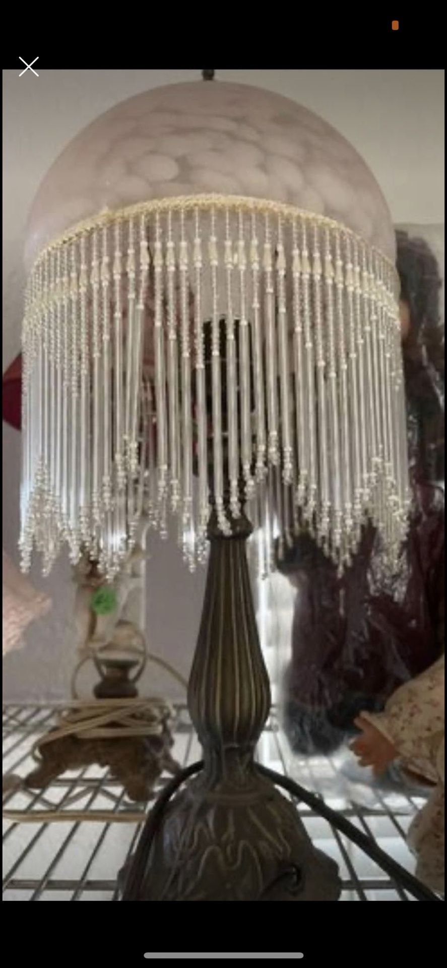 Beautiful Vintage Glass Beaded Lamp