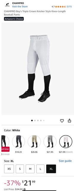 CHAMPRO Boy's Triple Crown Knicker Style Knee-Length Baseball Pants