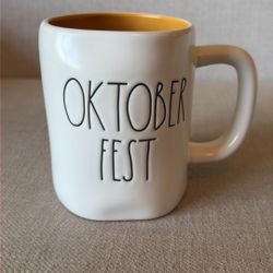 Rae Dunn “Oktober Fest” White and Orange Ceramic Mug NEW WITH TAGS