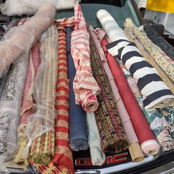 Rolls Of Fabric ( Selling All One Lot)