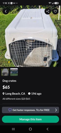 Large dog crate carrier.