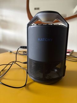 The Original Katchy Indoor Insect Trap - Fan Powered with UV Light - Fruit Fly Traps for Indoors - for Fruit Flies, Gnats, Mosquitoes, Moths (Black)
