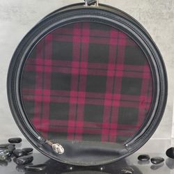 1960 Atlantic Plaid Carry On Hat Box Scarfs Etc... Storage. 16 X16