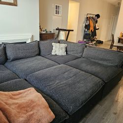 Albany Park Kova Pit Modular Sectional — Charcoal — Converts to Giant Couch Bed