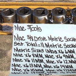 Mac 3/8 Drive Metric Socket (11 total) 