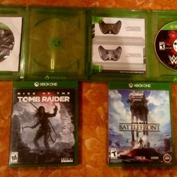 4 Xbox One 1 Games - Batman - W2K16 - Tomb Raider - Star Wars Battlefront $20 For All