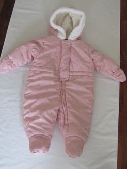 Baby Girls 3/6 Months Pink Star Print Snowsuit, The Children's Place