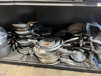 Frying pan, pots from Costco. Liquidation