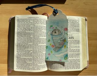 $2 Silly Seal Handmade Glittery Watercolor Bookmark