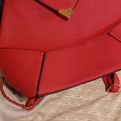 Red Back Pack Purse