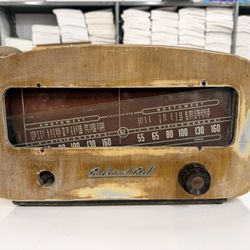 Vintage Tube Radio Packard Bell 602 Dual Tuning Stationized Art Deco Wood