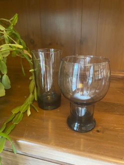 Vintage MCM Libbey Stax Smoke Goblet/Glass Set  (17 pieces)