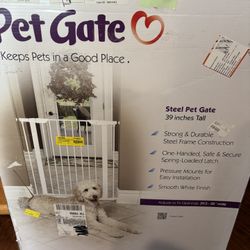 Pet Gate TALL (39”) Pressure Mount Walk Thru Pet Gate - Expands 29-38” (2 Available)