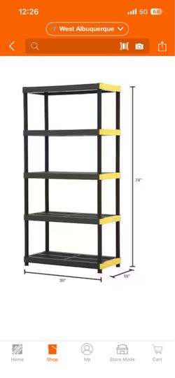Garage shelving from Home Depot