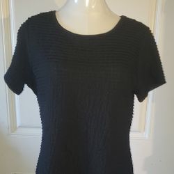 Calvin Klein Black Short Sleeve Blouse/Top (Size PL)

