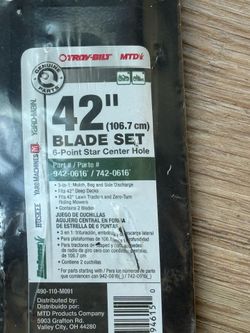 Two  42” Troy Built Lawnmower blades
