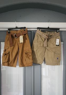 Boys Cargo Shorts 2-Pack w/ Belts (Size 10) 👖  2 pantalones cortos para niño con cinto (talla 10)