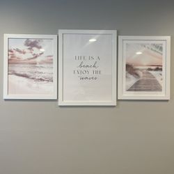 Set Of 3 Beach Framed Prints