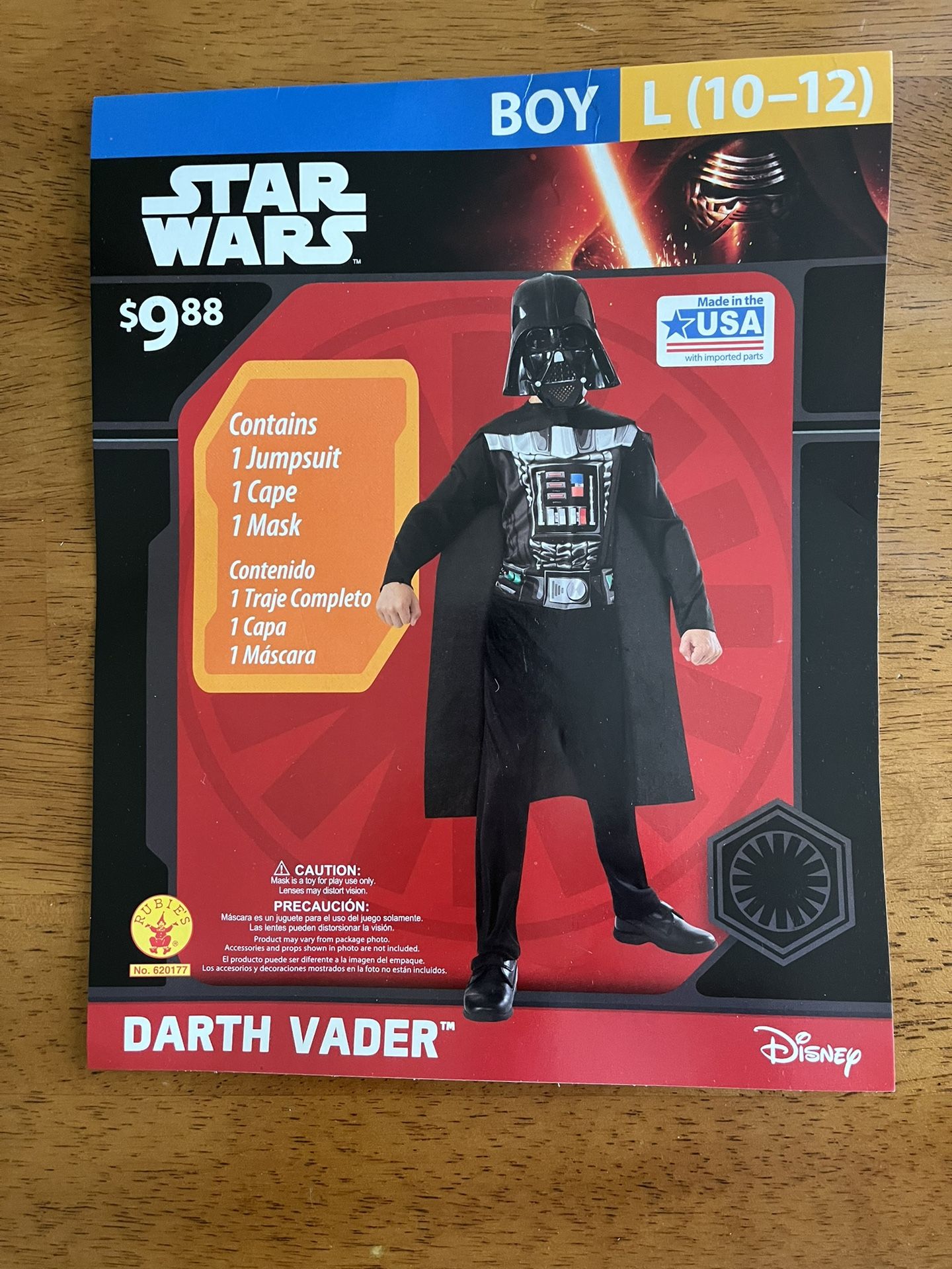 Disney Star Wars Darth Vader Halloween Costume - Boys L (10-12)