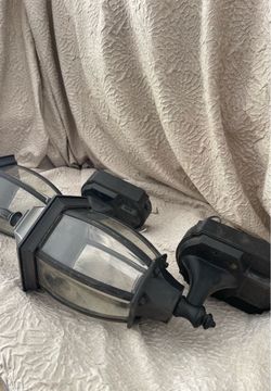 Black Outdoor Wall Lantern Lights Set