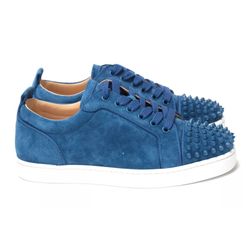 Christian Louboutin Louis Junior Spike Orlato Flat Blue Ludwig Low  size  43/ 10
