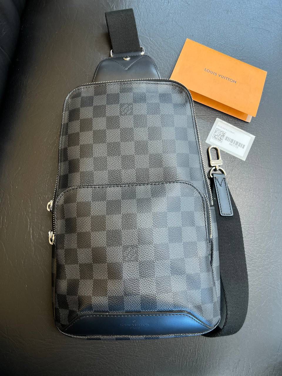 Louis Vuitton Body Bag Avenue Sling Damier Graphite N41719 Mens Black