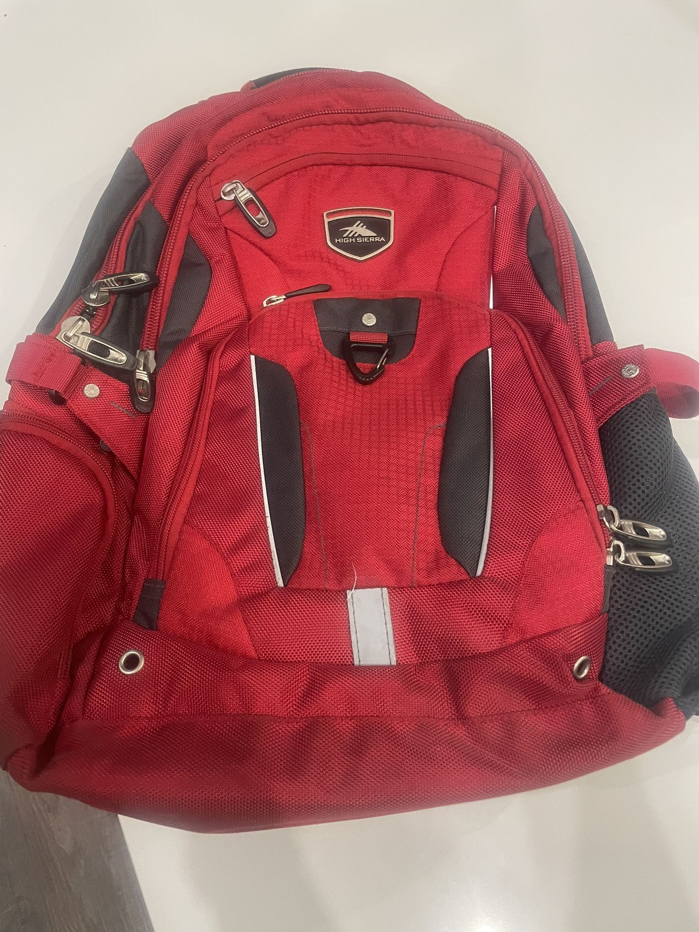 High Sierra Red Adult Laptop Backpack Many Pockets
