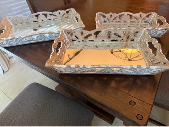 Set of 3 trays - mirror bottom