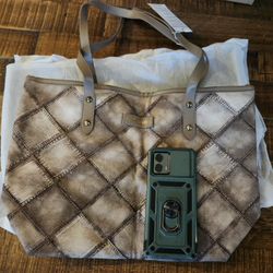 Super Cute Brown Purse/ New/ $20 Cash Only/ Blue Diamond & Rainbow