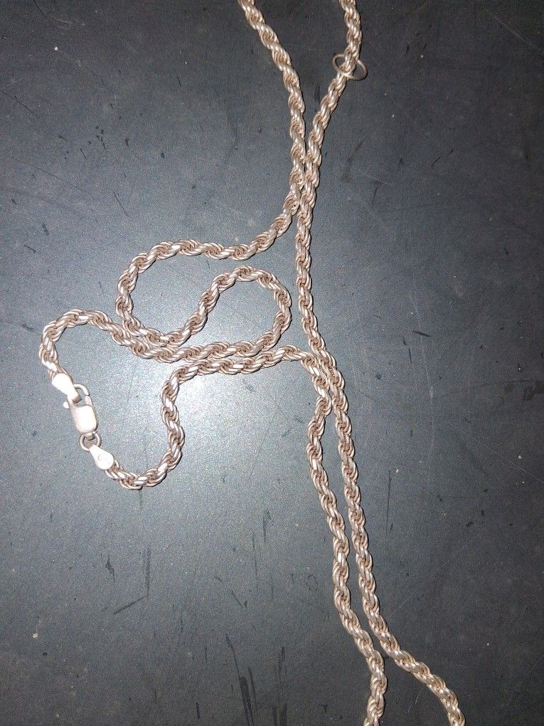 2 Pure Silver Chains And A St Jude Pendant That's Pure Silver Too