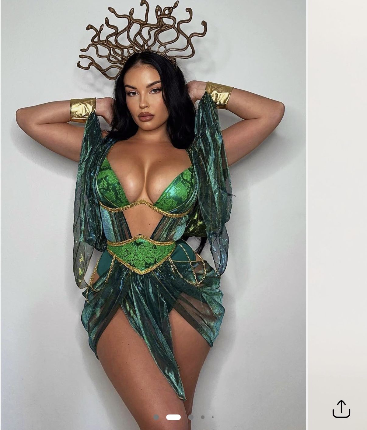 Medusa Green Outfit Girls Women Sexy Halloween Costume