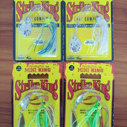 4 Packs Strike King Mini-King Redeyed Special Spinnerbait 1/8 oz - Fishing Lures 