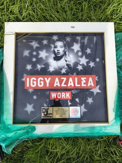  Plaque award commemorating the RIAA certified gold sales of Iggy Azalea's single "Work". 