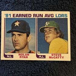 1982 Nolan Ryan and Steve McCatty.  1981 Earned run Average Leaders.