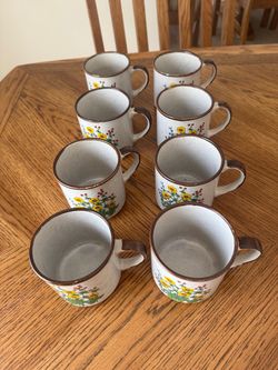 Vintage  Ceramic Mugs - Set of 8