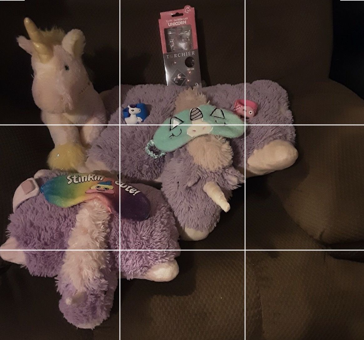 Unicorn Lot Pillow Pets Slap Bracelet Sleep Mask LED Lites