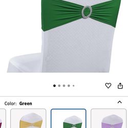 Pack of 50 Spandex Chair Sashes Bow Premium Stretch Chair Cover Band with Buckle Slider 