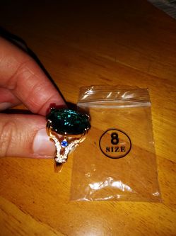 Beautiful gold plated silver s925 ring size 8