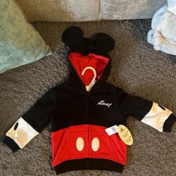 Disney Mickey Engraved Zip Up With Ears