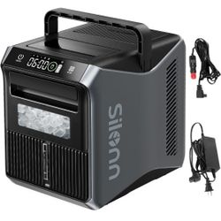 Silonn Revolutionary Battery-Powered Ice Maker, 9 Ice Cubes in 6 Mins, 22 lbs Daily, Auto-Cleaning Portable Ice Maker with Battery Optional, Perfect f